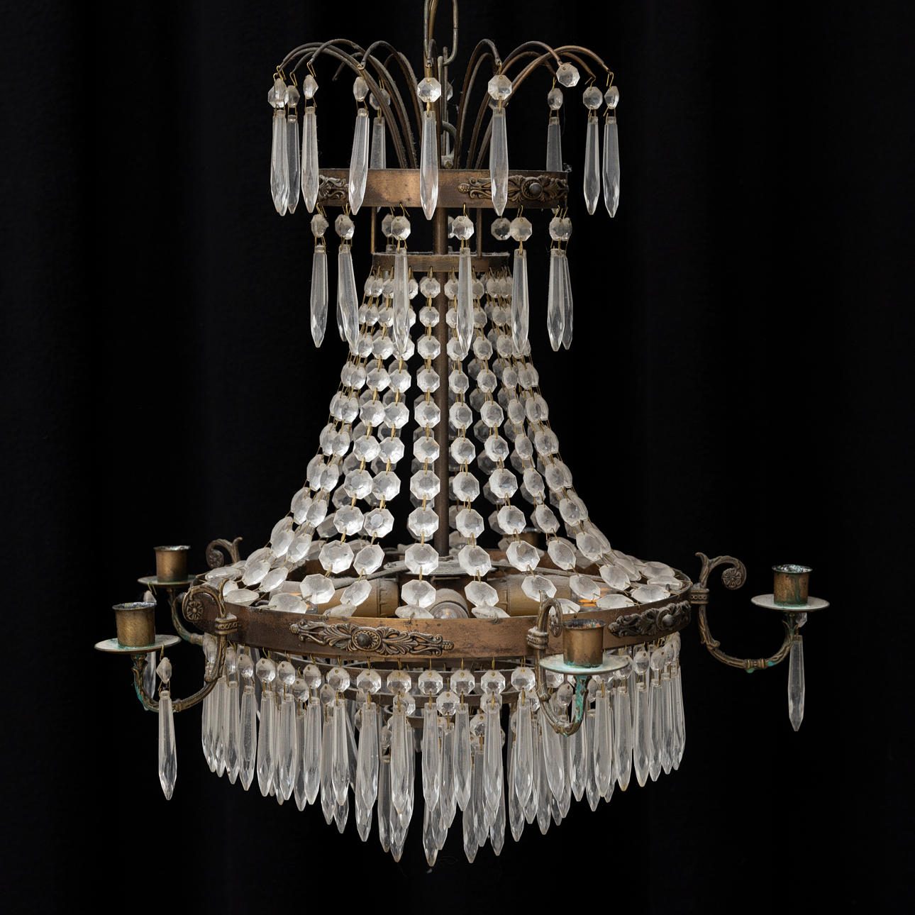 LJUSKRONA, Empire-stil. 1900-tal, höjd ca 50 cm. Belysning & Lampor ...