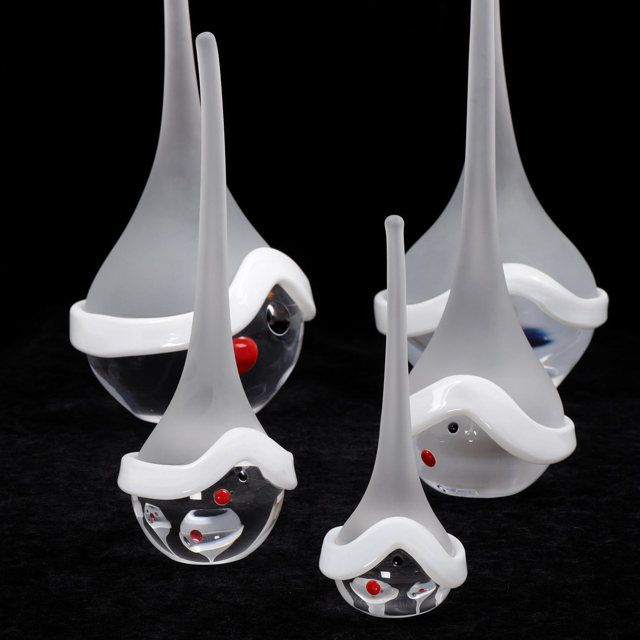 ULLA-CARIN BERGQVIST. Five glass sculptures, “Tomte Putte”, Bergdala ...