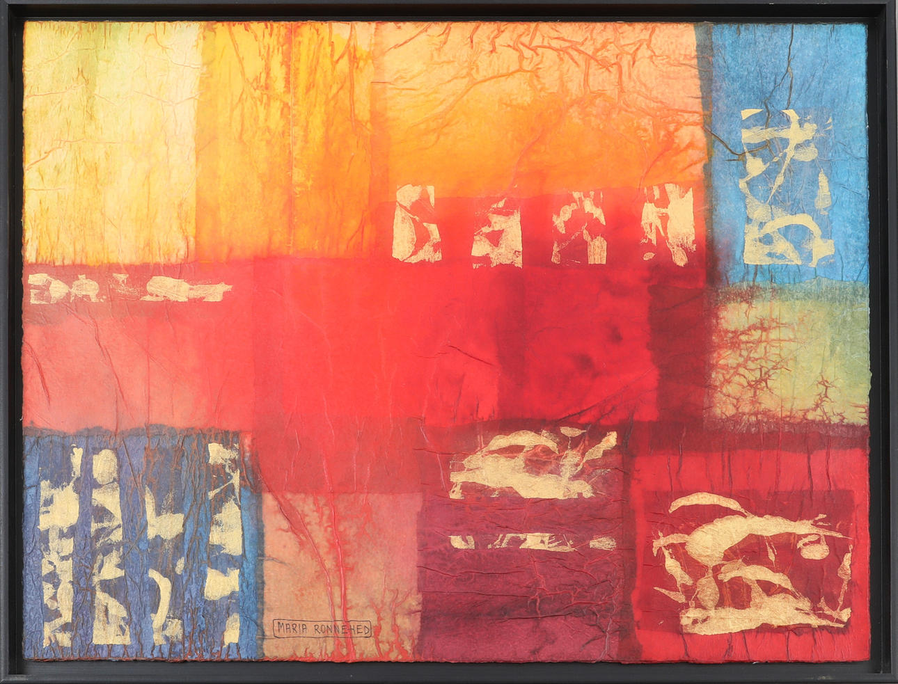 MARIA RONNEHED. Mixed media, composition, signed.