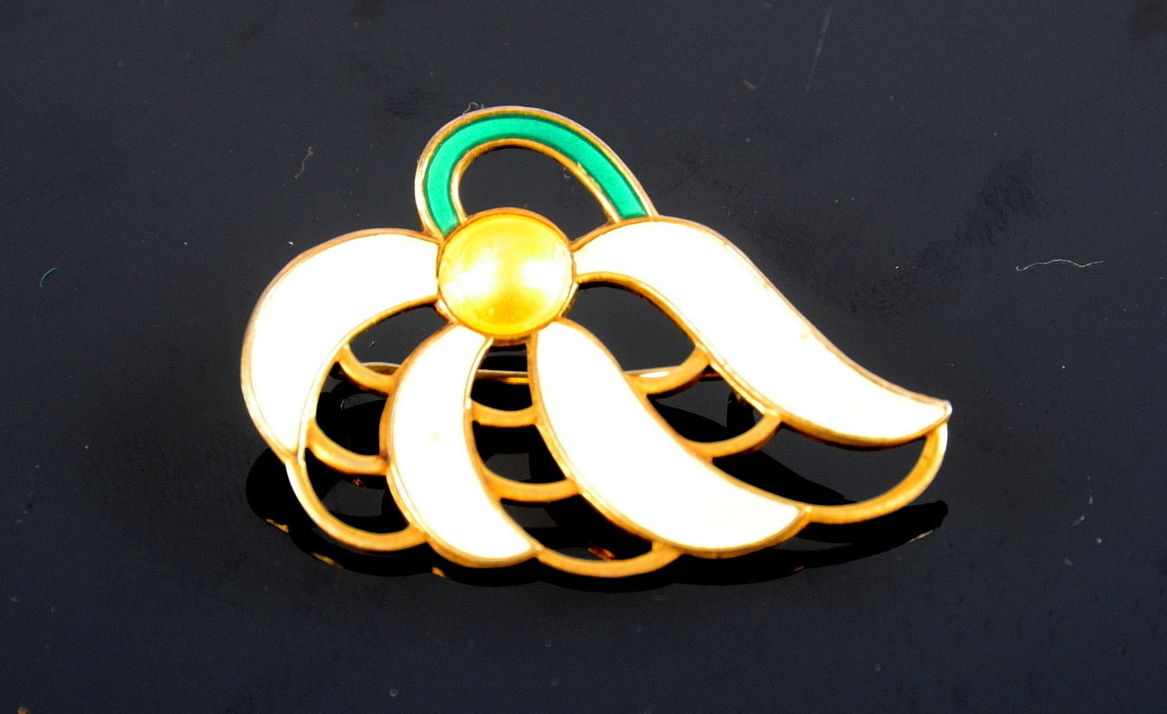 EMALJBROSCH, sterlingsilver, Norge.