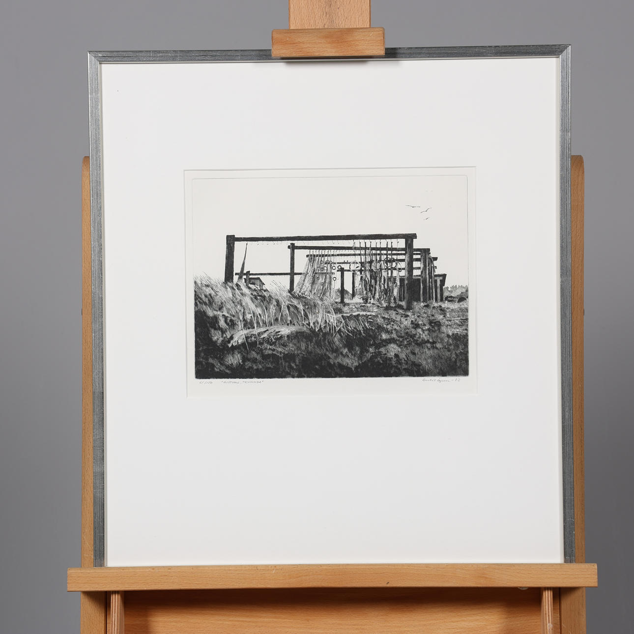 BERTIL ÅGREN. GRAVYR, "Gistvall, Trysunda", signerad samt daterad -83.