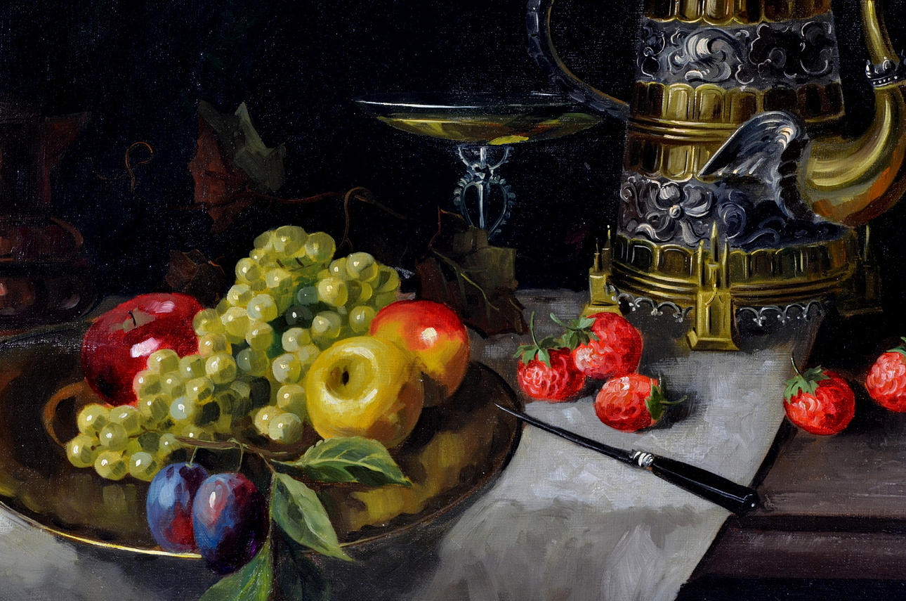 KARL NEPPEL. Stilleben, olja på duk.
