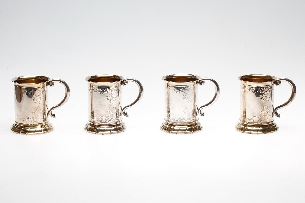 SEJDLAR, 4 st, renässansstil, silver, Tesi, Göteborg 1950-1956, vikt ca. 780 gram.