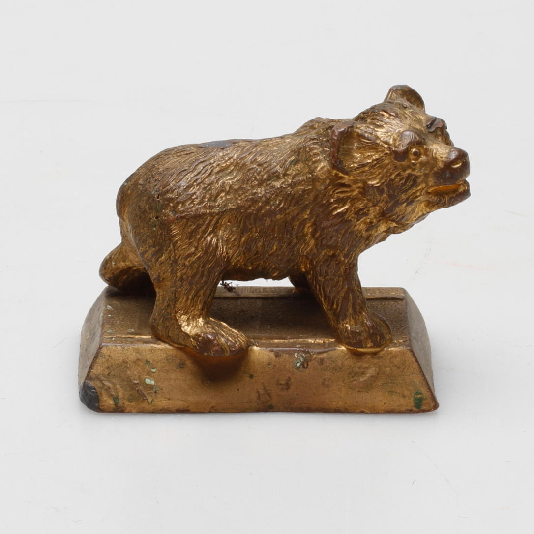 SKULPTUR, bronserad metall, "björn", 1900-talets första hälft.