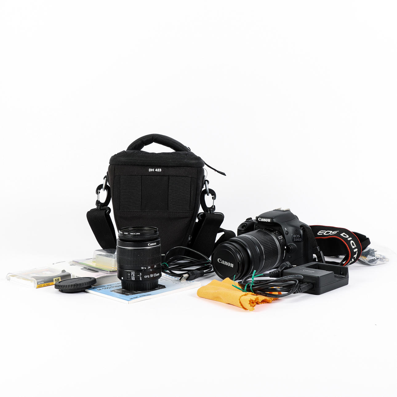 DIGITAL SYSTEM CAMERA Canon EOS 550D, with 2 lenses and accessories.