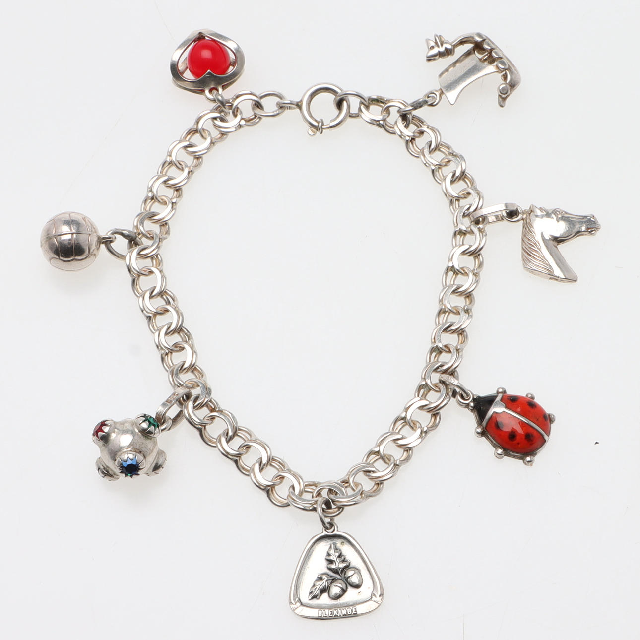 CHARM BRACELET, silver, bismarck.