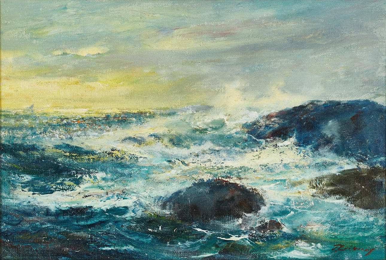 TAGE ERIKSSON (1916–2003). Havsvy, signerad, olja på duk. Konst ...