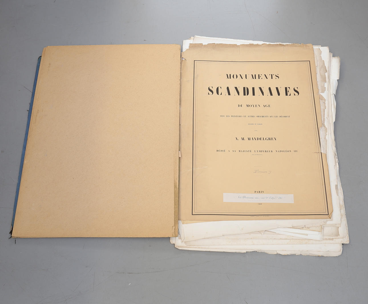 NILS MÅNSSON MANDELGREN. "Monuments scandinavia", Paris 1859.