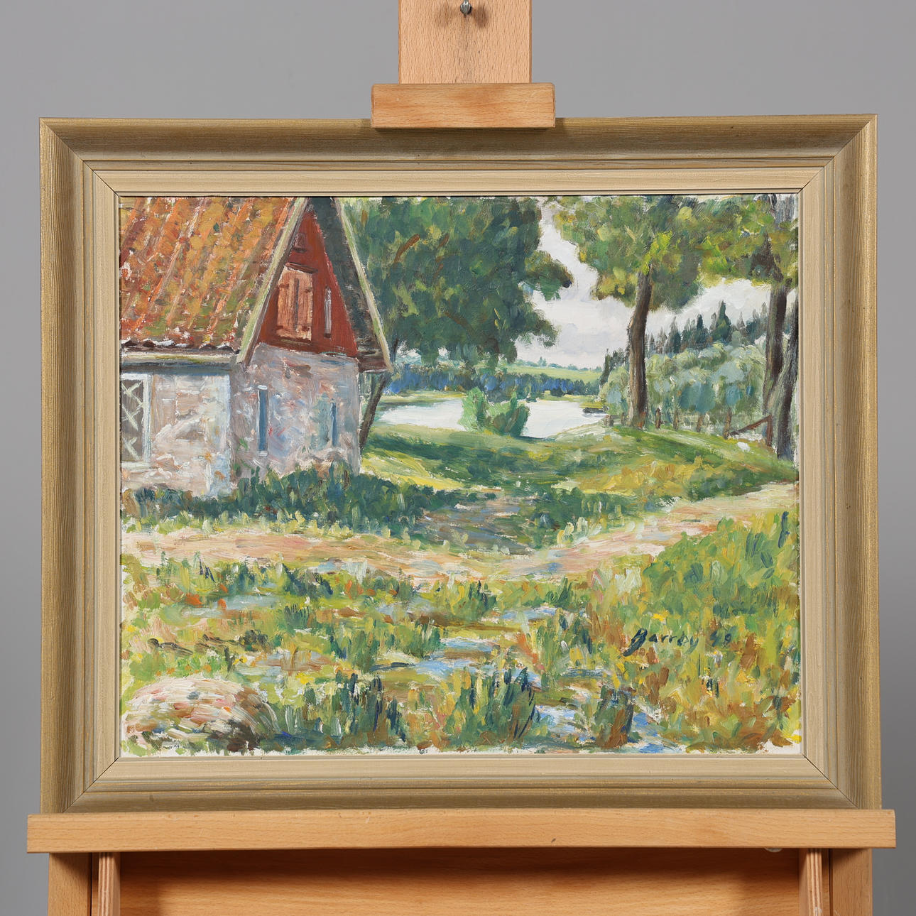 OIDENTIFIERAD KONSTNÄR. OIL ON CANVAS, signed Barrby, dated 49.