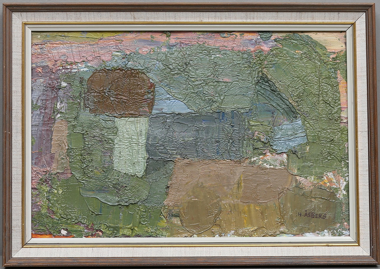 HANS ÅSBERG. Olja på pannå. Signerad.