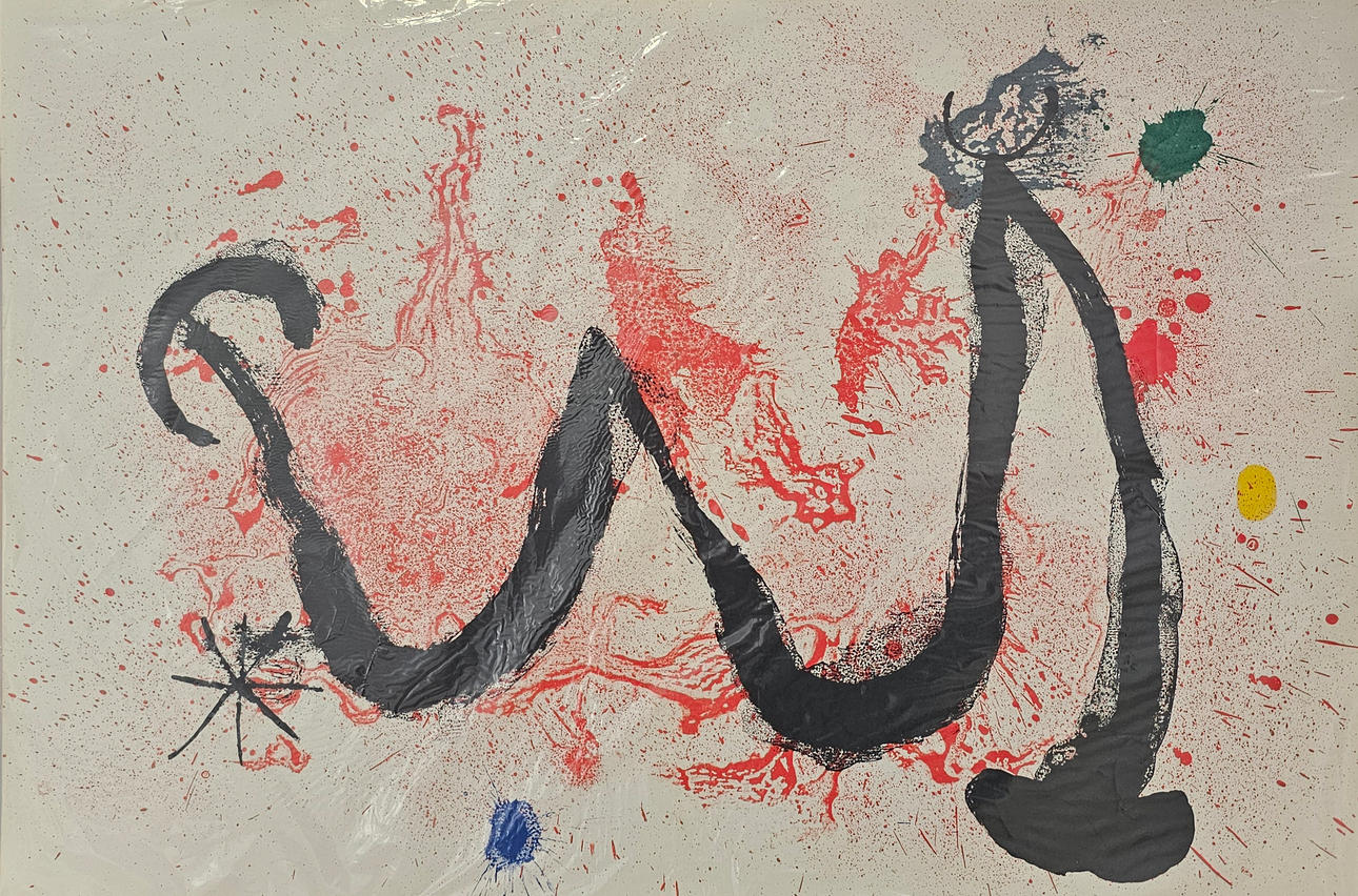 JOAN MIRÓ. EFTER. Derrière le Mirroir, offsetlitografi på papper.