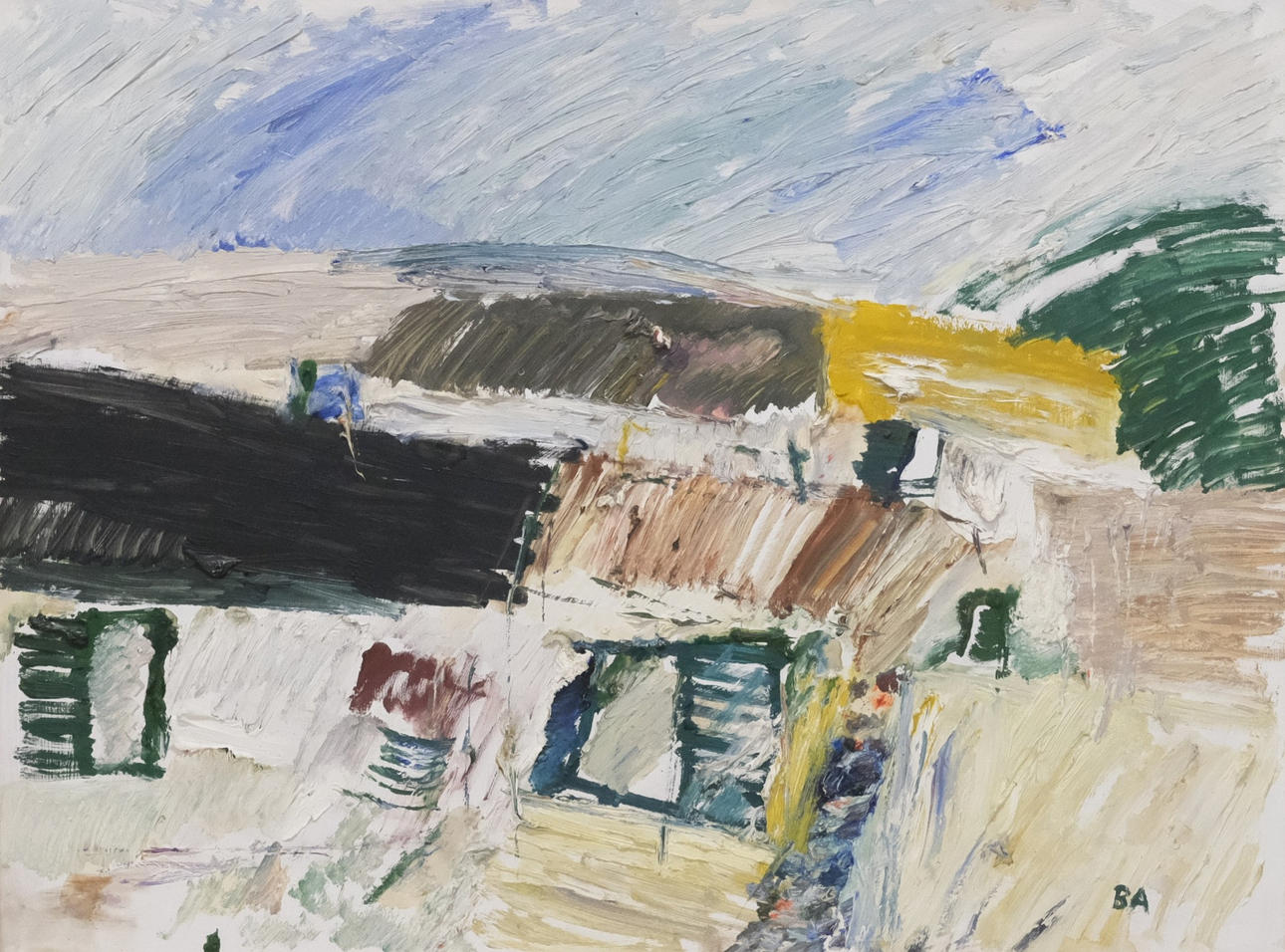 BERTIL ANDERSSON. COMPOSITION, OIL ON PANEL.