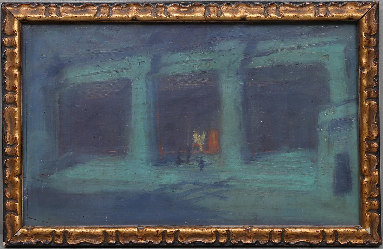 JOHAN AXEL HOLMSTRÖM. TILLSKRIVEN. Olja på pannå, signerad Axel Holmström och daterad a tergo Rom 1903.