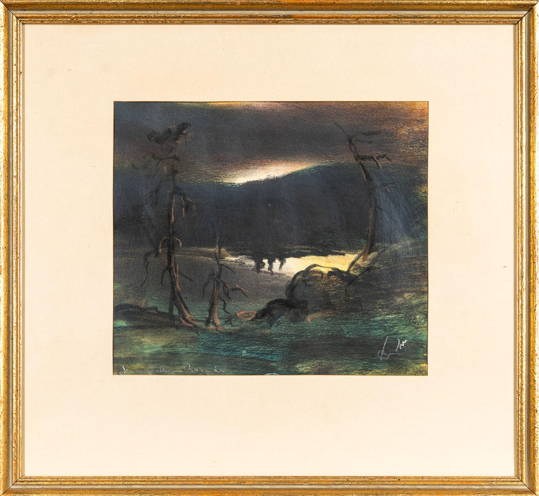 OIDENTIFIERAD KONSTNÄR. MIXED MEDIA, Nature motifs, Signed.