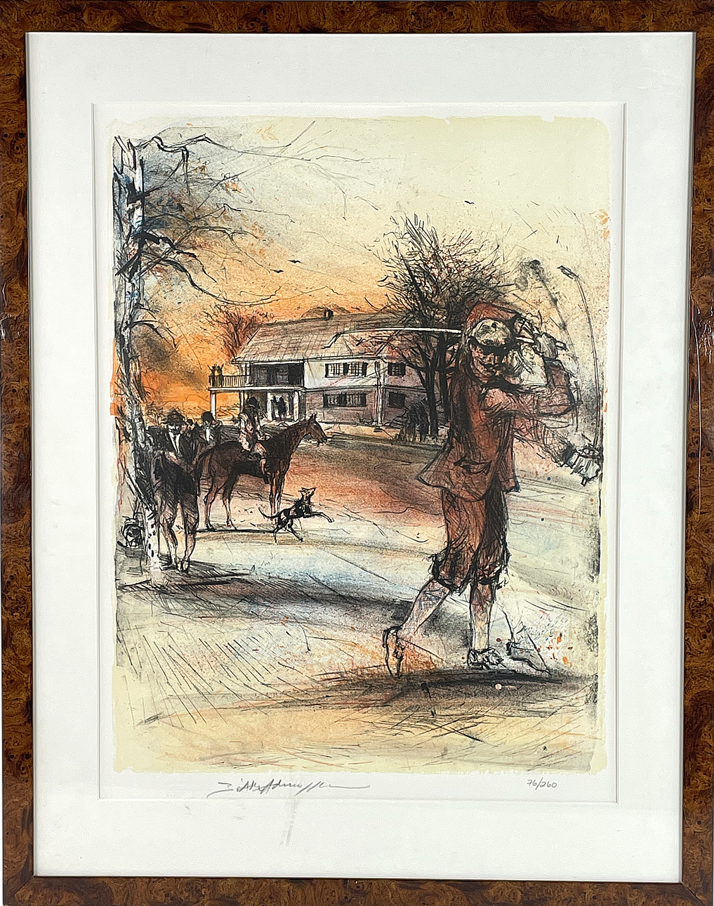 STAY ÅKE ADAMSSON. Lithograph, golfer, numbered 76/260 & signed.