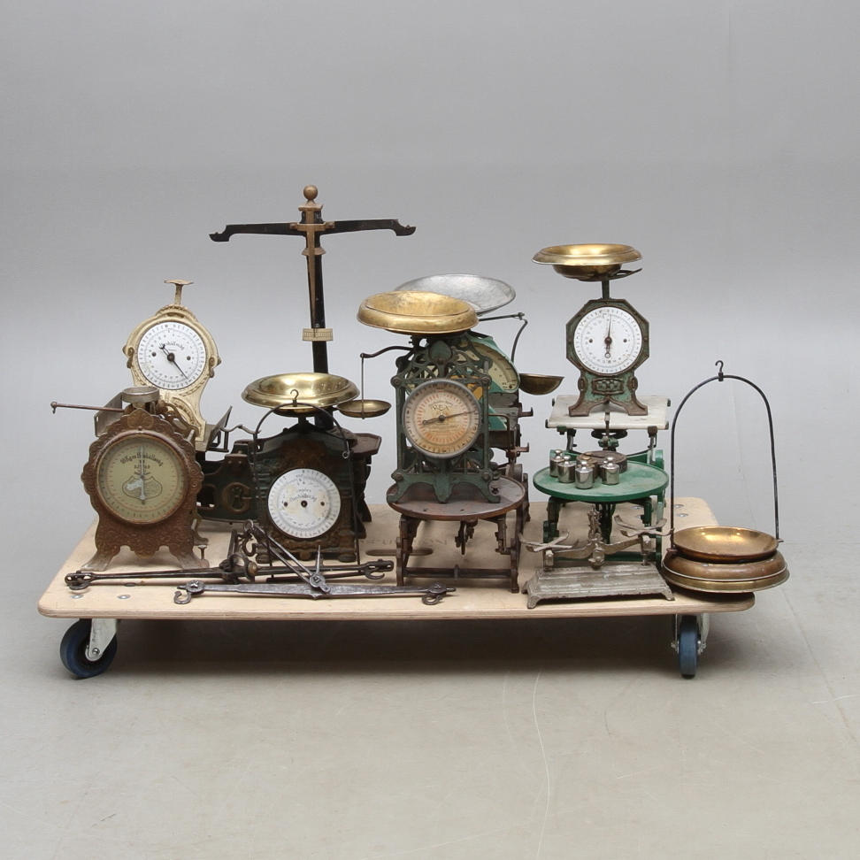 VÅGAR, bland annat hushållsvågar, 1800/1900-tal.