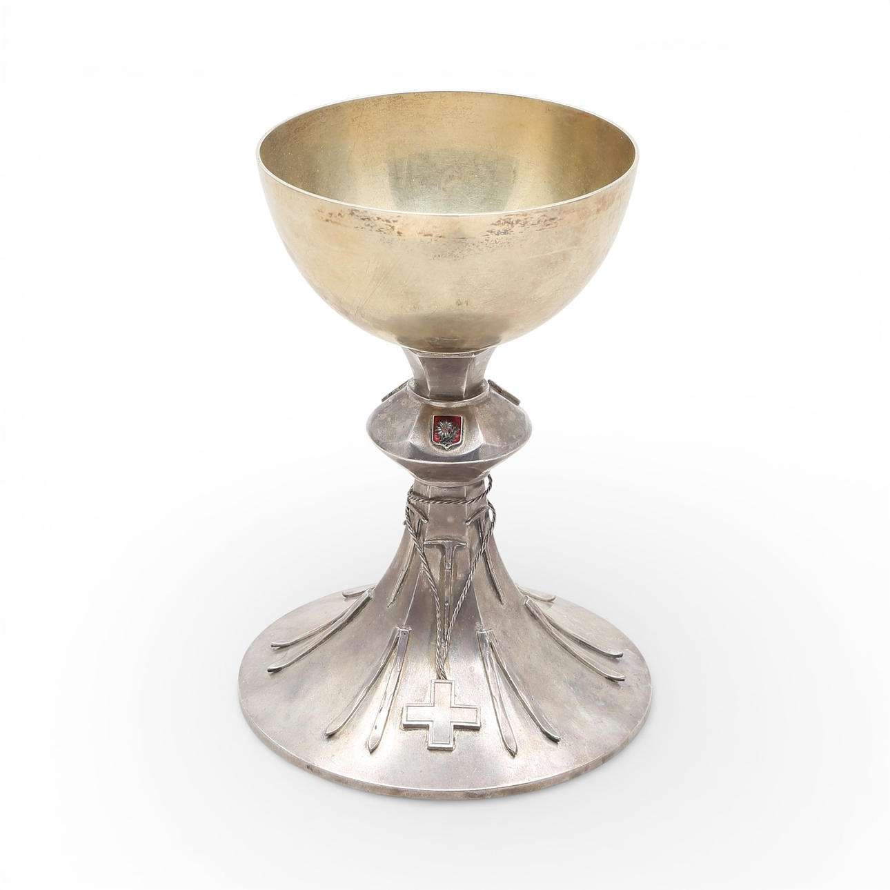 Cáliz o copón francés en plata, 1940.