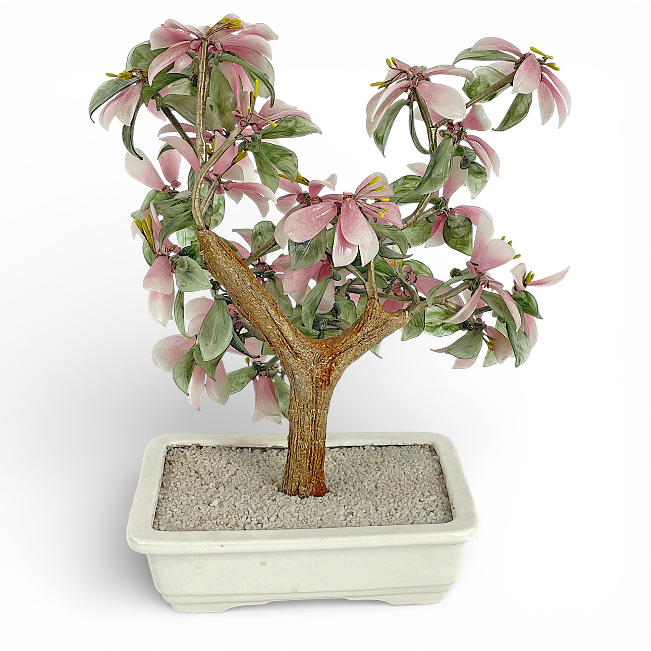 BONSAITRÄD, med glasblad, 1900-tal.