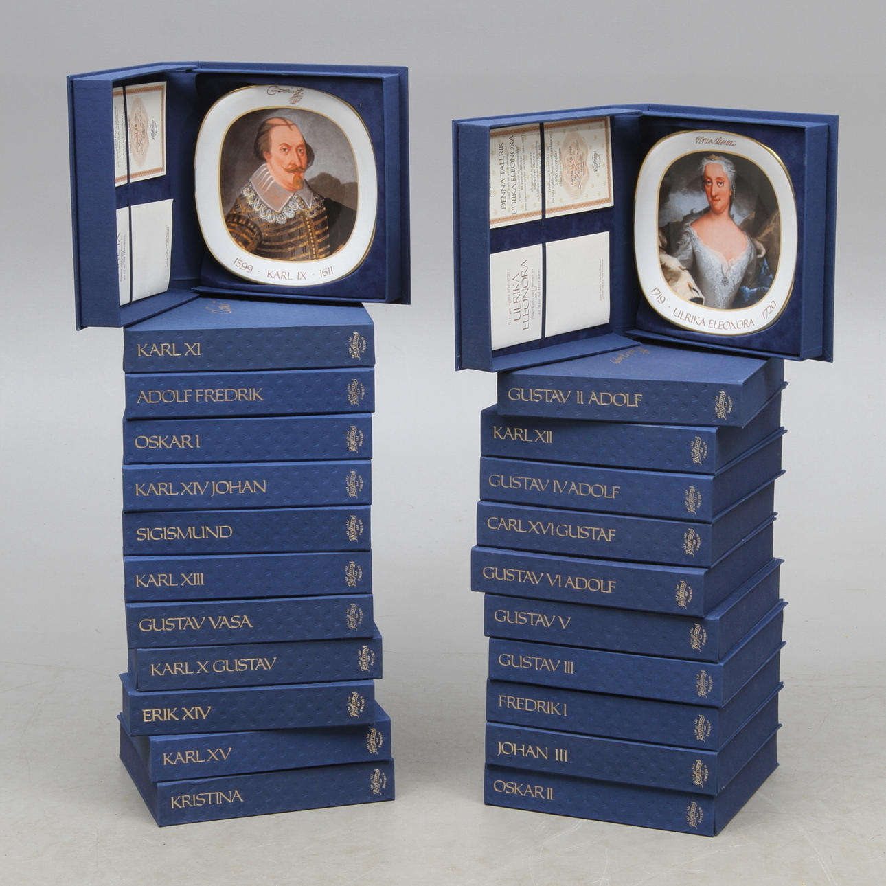 SAMLARTALLRIKAR, 23 st, Kungaporträtt utgivna 1984-1987, Rörstrand.