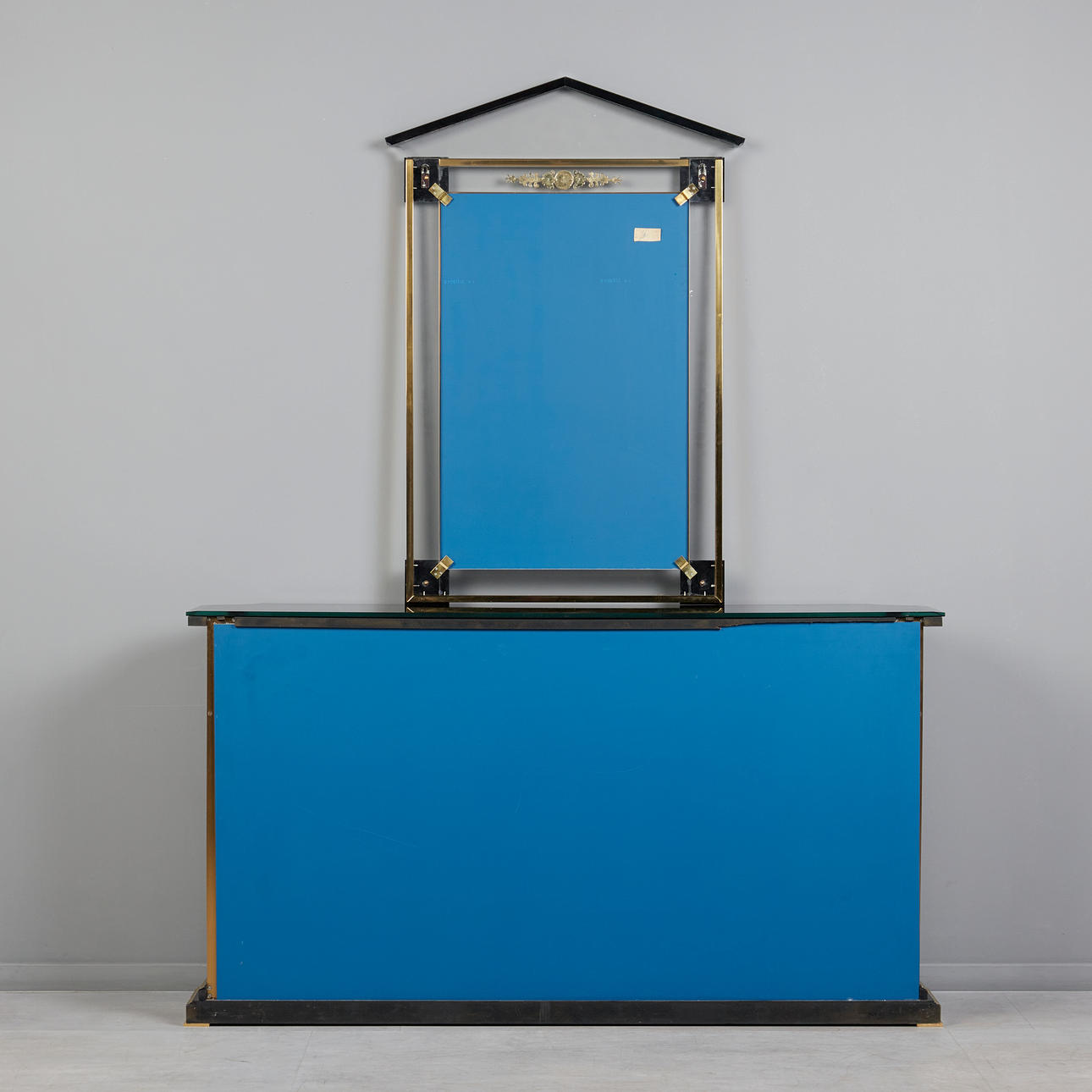 Mariner 1893, console with mirror, brass, metal gilding, HDF, wood