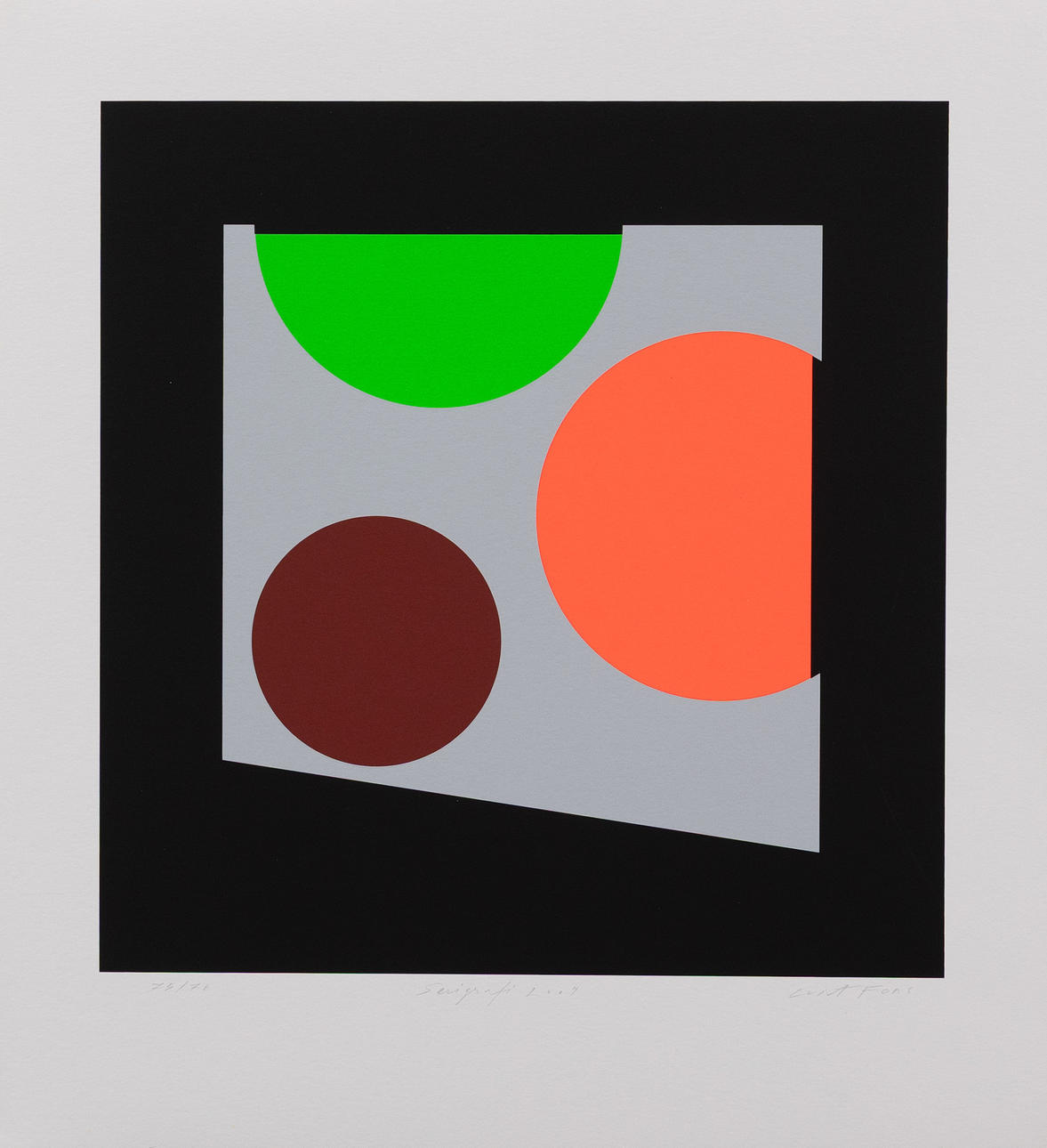 CURT FORS. Composition, silkscreen, signed and numbered 75/76.