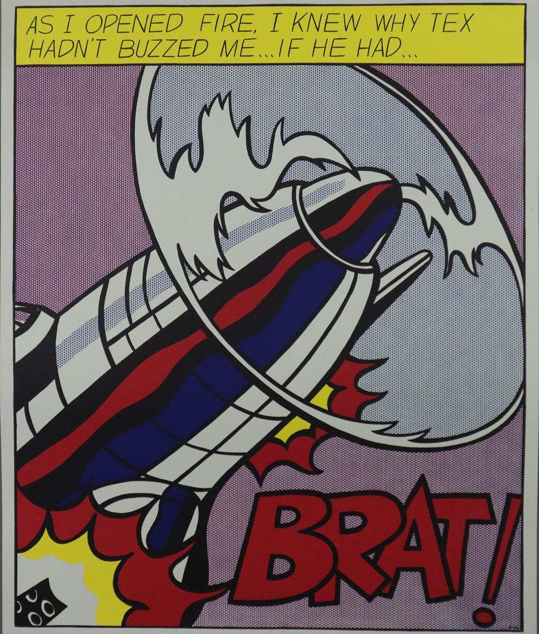 - LICHTENSTEIN, ROY. EFTER. Triptyk „As I Opened Fire“ (1964), 3 farve silketryk.