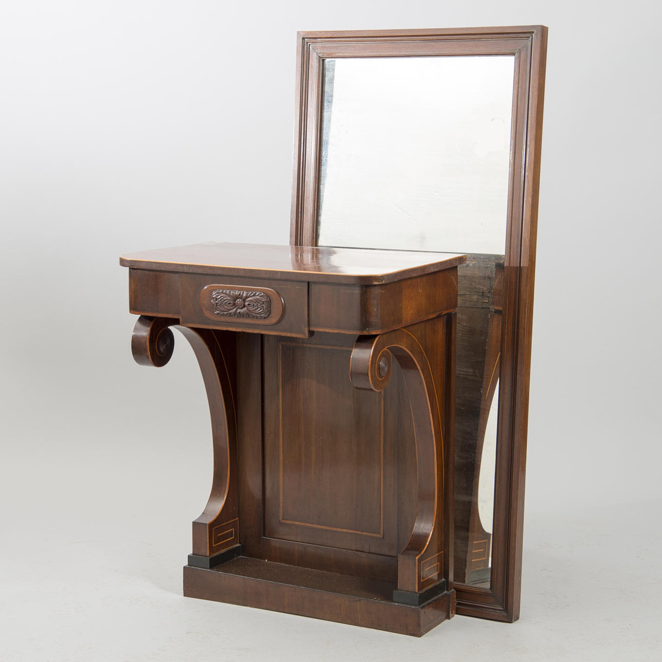 SPEGEL MED KONSOL, mahogny, empirestil.