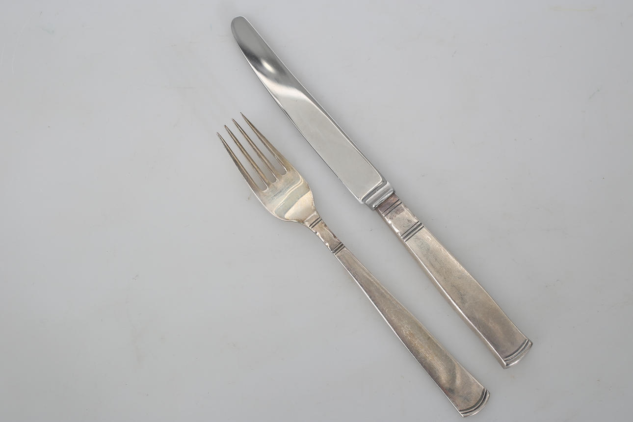 SMÖRGÅSBESTICK, silver, "Rosenholm", 24 delar, total vikt 740,4 gram.