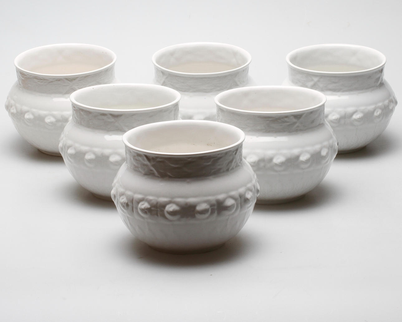 YTTERFODER, 6 st, flintgods, Gustavsberg, 1900-tal.
