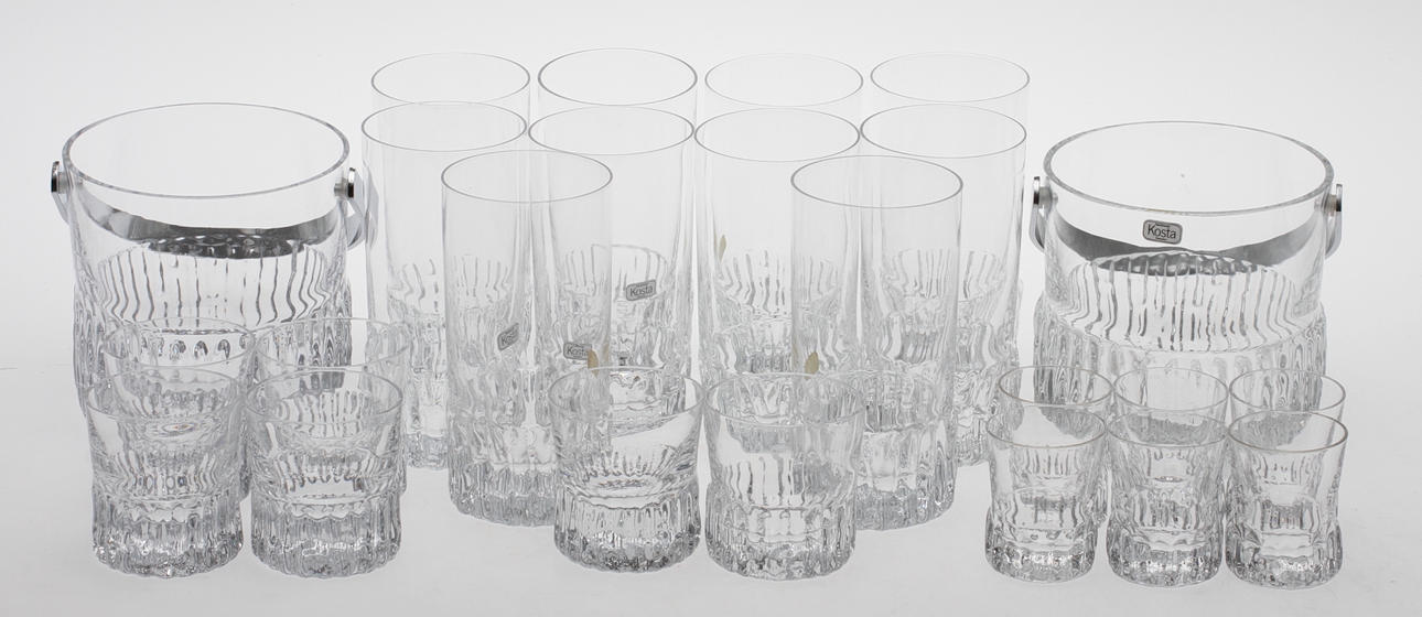 GLASSERVIS, 24 delar, "Rurik" Ann och Göran Wärff, Kosta Boda.