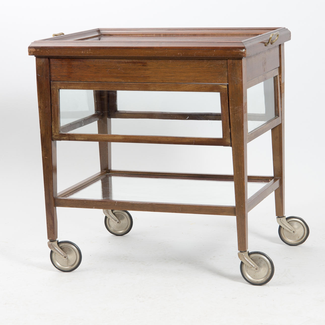 SERVERINGSVAGN, mahogny/glas, tidigt 1900-tal, England.