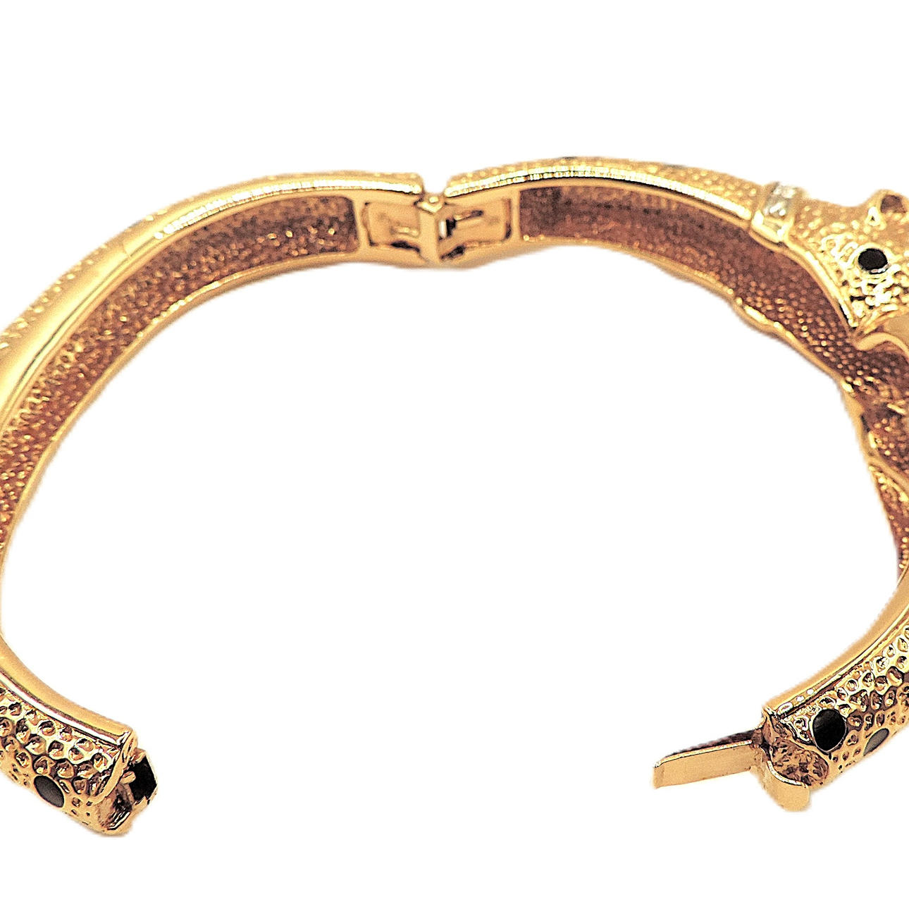 A&S アトウッド＆ソーヤー レオパード バングル ブレスレット ヒョウ VINTAGE ATTWOOD & SAWYER 22K GOLD PLATED LEOPARD BANGLE BRACELET