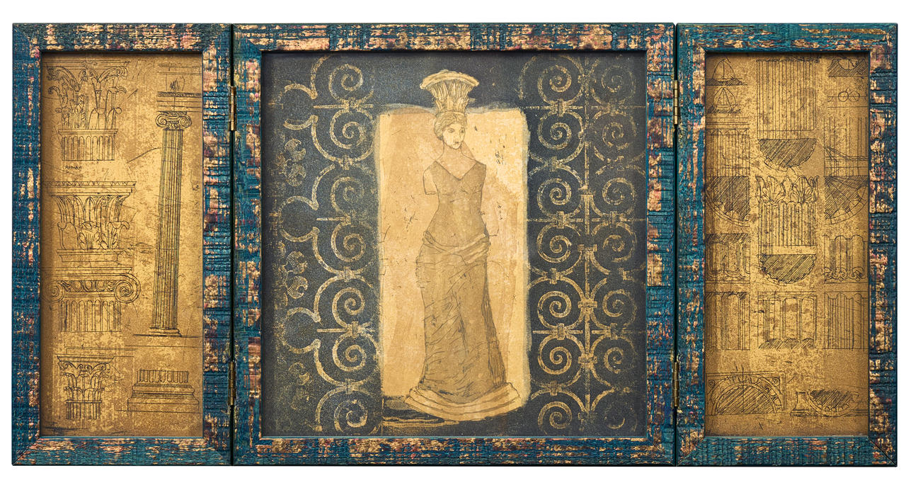 OIDENTIFIERAD KONSTNÄR. Triptych, contemporary manufacture.