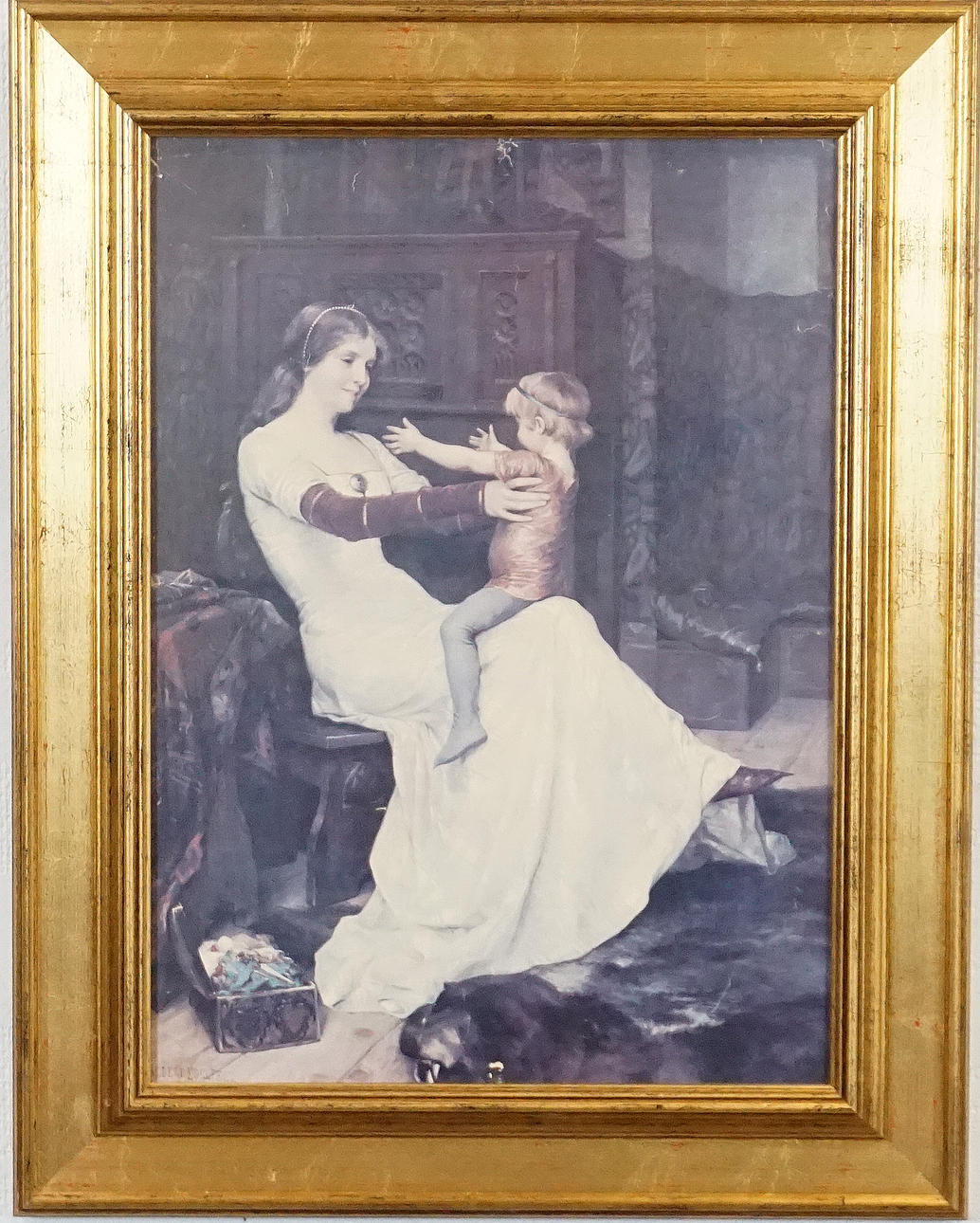 ALBERT EDELFELT, efter. Offsettryck, Drottning Blanca.