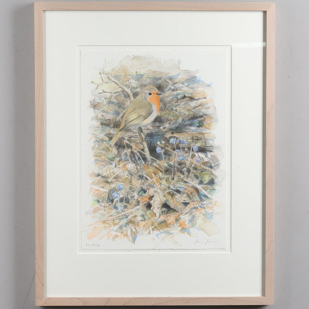 LARS JONSSON. LITHOGRAPH, H.C 29/30, “Rödhake”, signed.