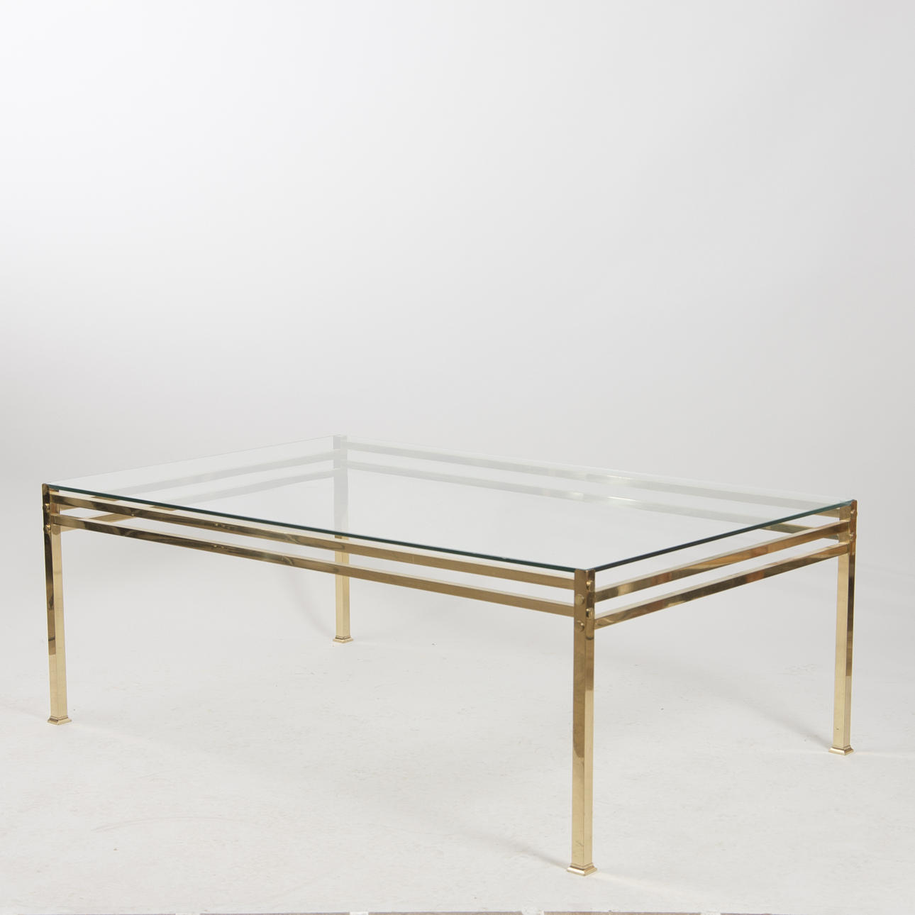 SOFFBORD, mässing/glas, sent 1900-tal.