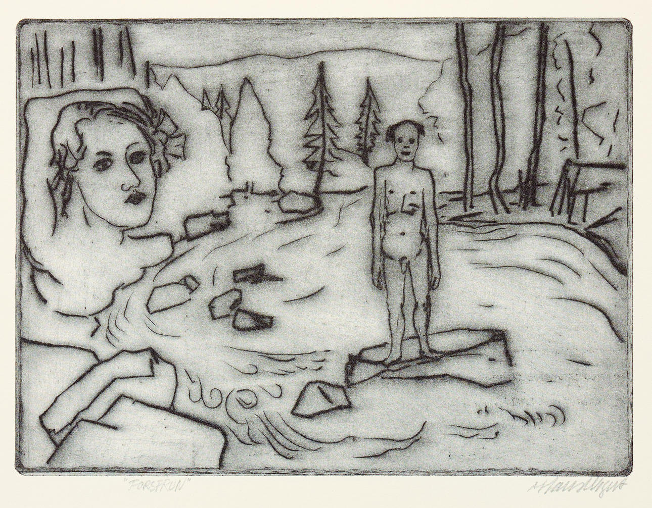 HANS WIGERT. Graphic sheets. 4 pieces. Signed.