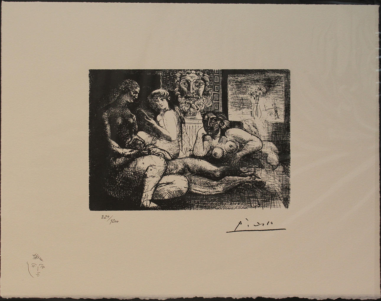 PABLO PICASSO. Modeller. Litografi, Signerad Picasso i trycket. 824/1200.