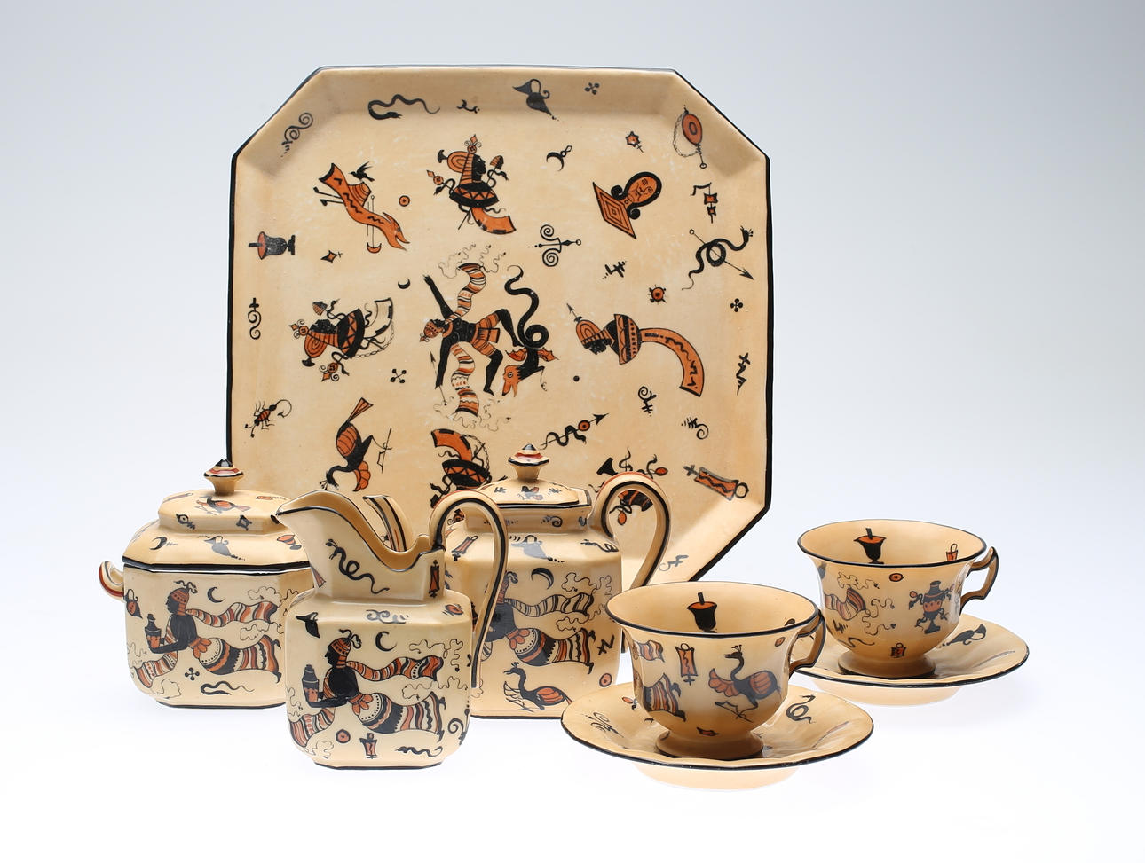 TESERVIS, för två, 6 delar, porslin, 1920-tal.