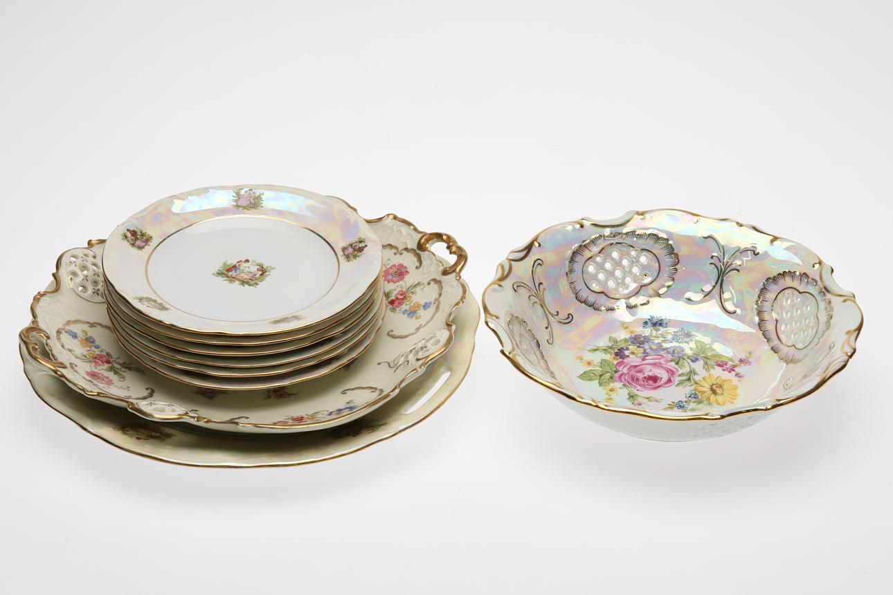 PORSLIN, 9 delar, Europeiskt, bland annat Tjeckien & tyskland. Keramik ...