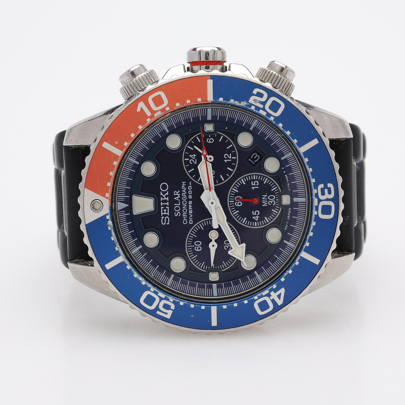 WRISTWATCH, STEEL, SEIKO, SOLAR CHRONOGRAPH DIVERS 200, V175-0AD0