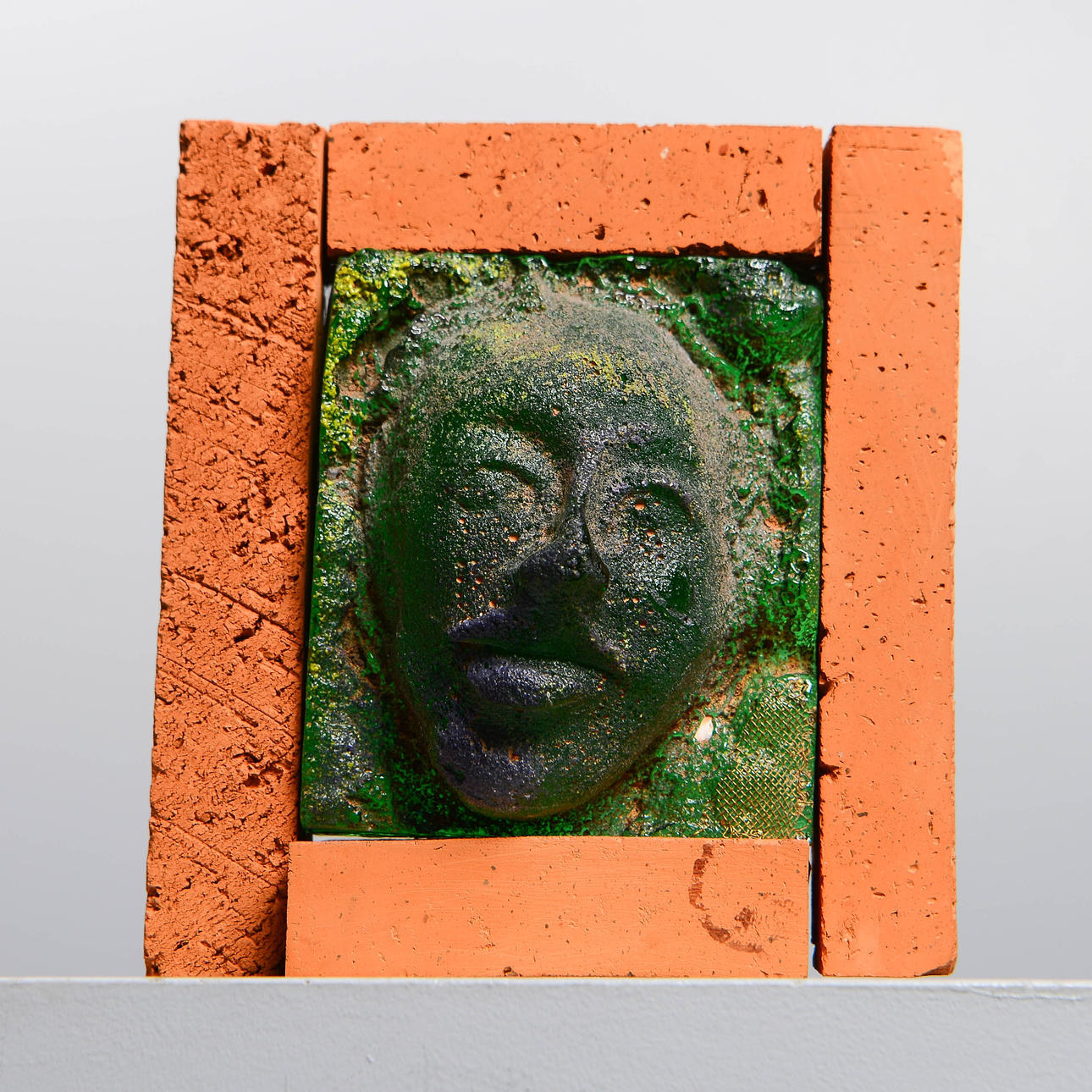 INGA LENA KLENELL. Sculpture, face, signed “ILK” & dated -92.