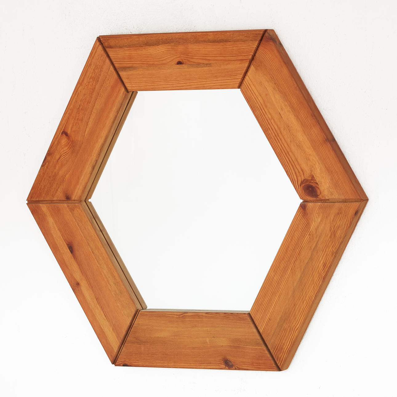 A mirror, Glasmaster Markaryd, model 276, pine, 1970s.