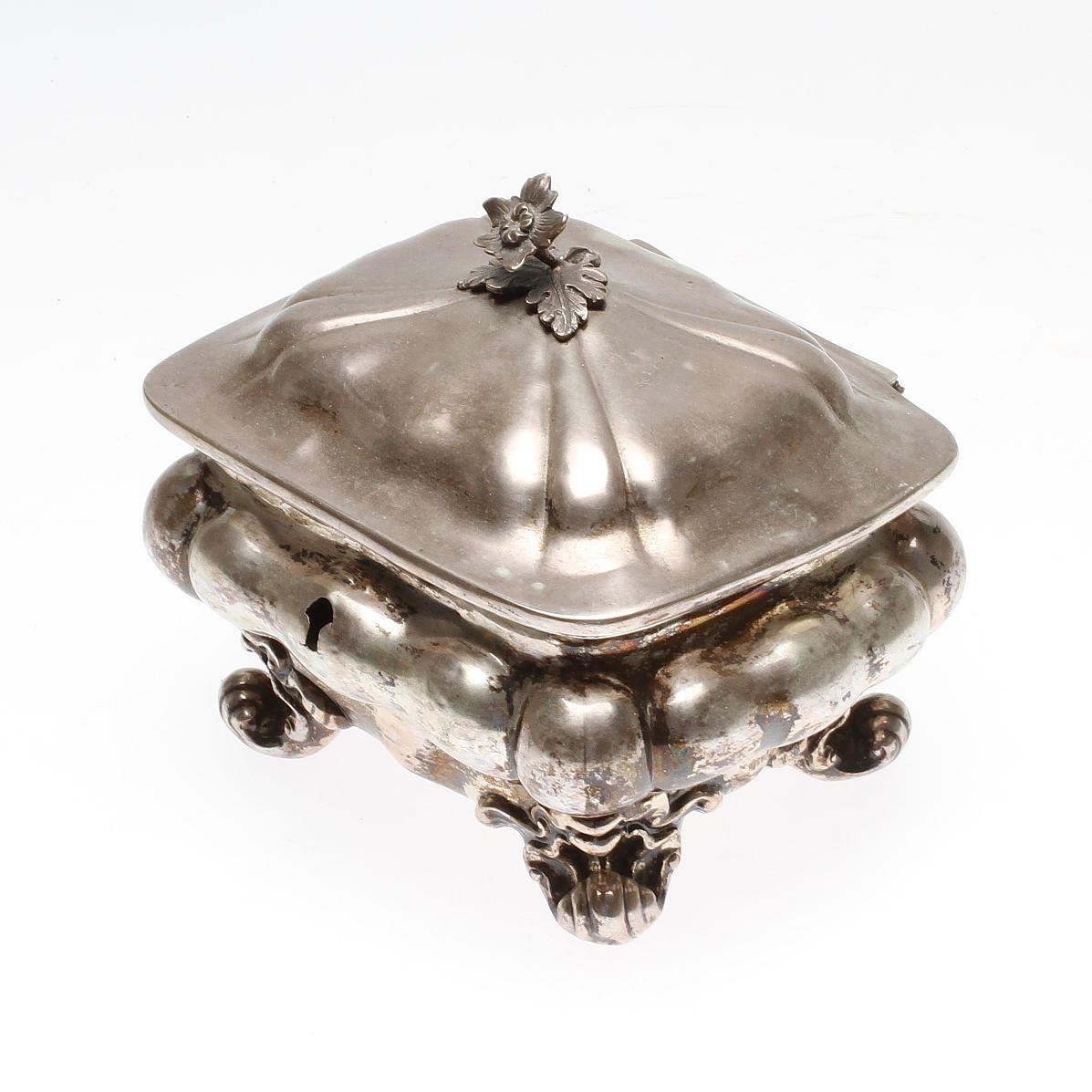 SOCKERSKRIN, silver, Carl Nyström(verksam 1840-1880), Stockholm 1851, vikt ca. 364,3 gram.