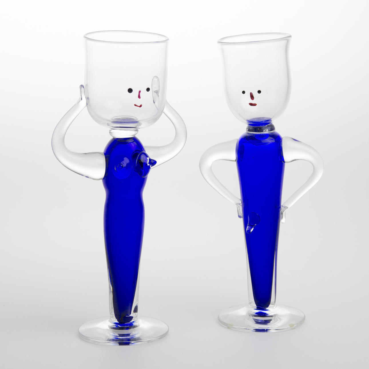 POKALGLAS 2 stycken, Erik Höglund, Strömbergshyttan, daterade 1991 och 1992.