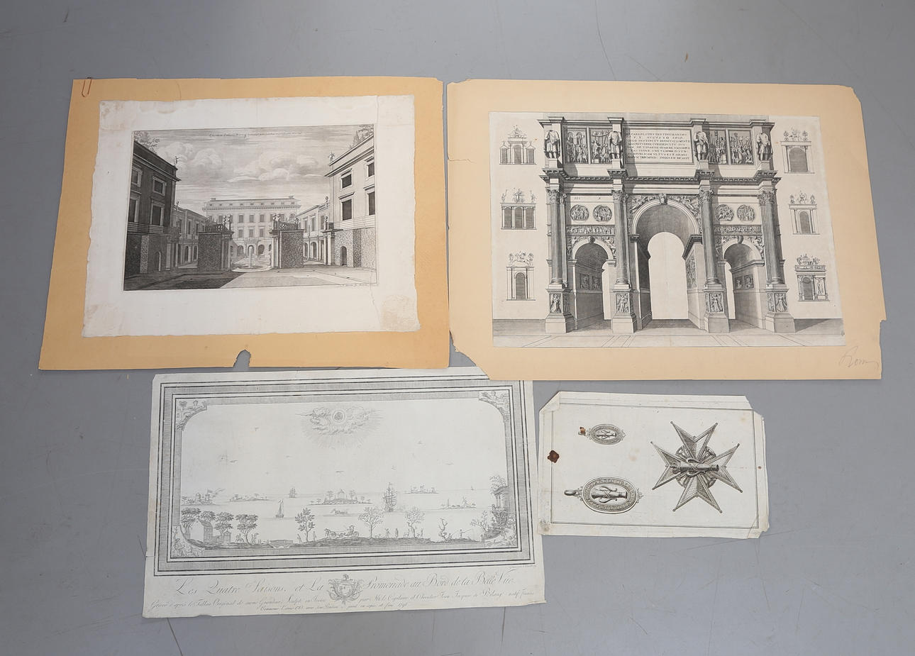 GRAVYRER, 4 st, bland annat Carl Gustaf Gillberg, 1700-1800-tal.