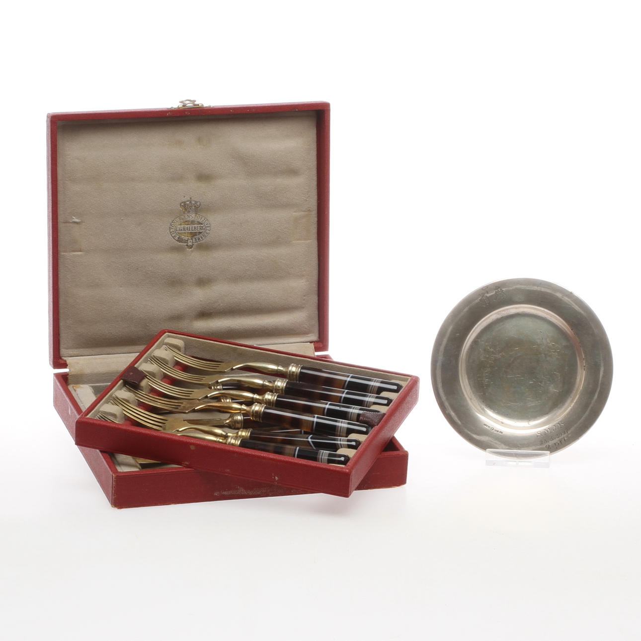 BESTICK, 12 st, C.G Hallberg, FAT, GABF, silver, 1900-talets första hälft.