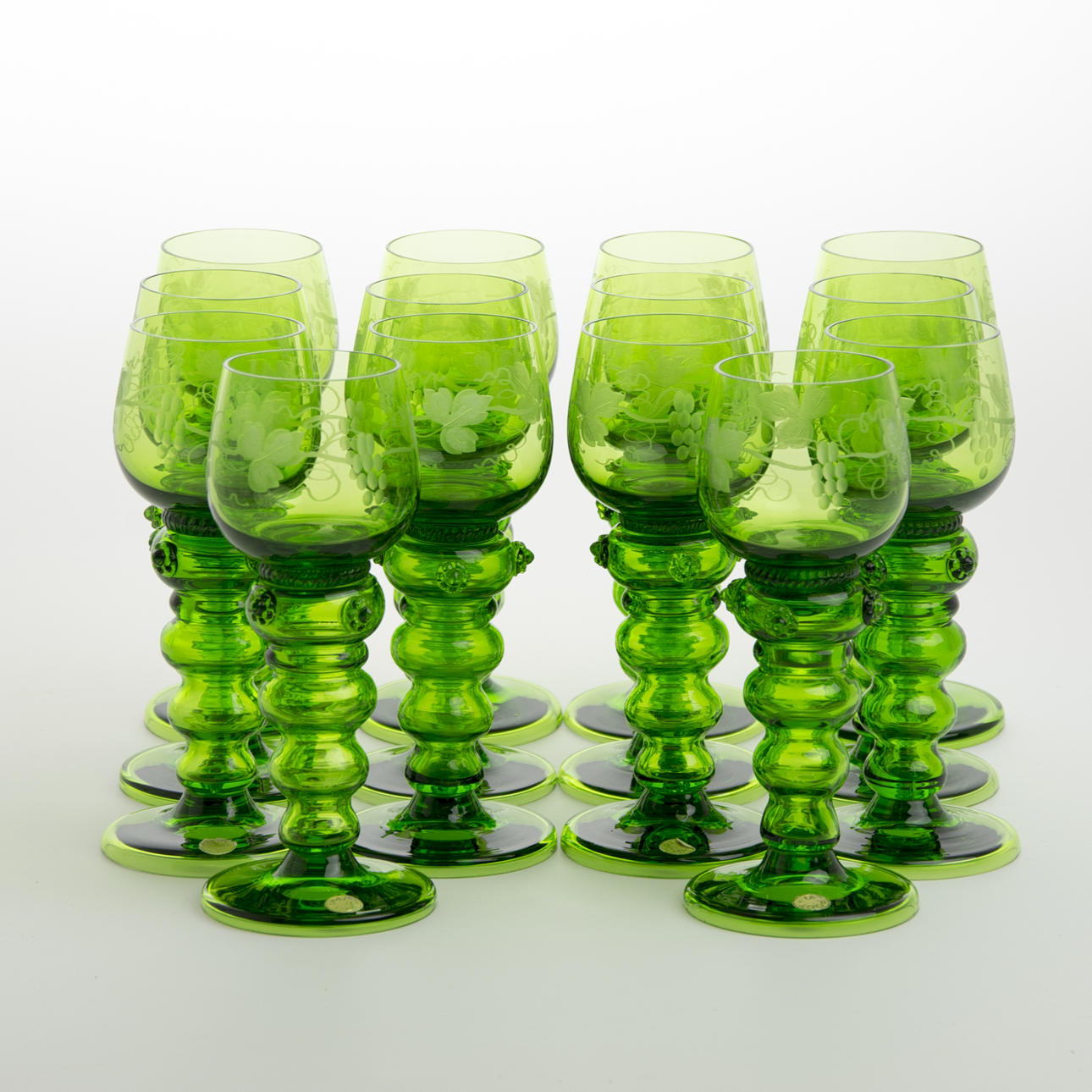 REMMARE, 14 stycken, grönt glas.