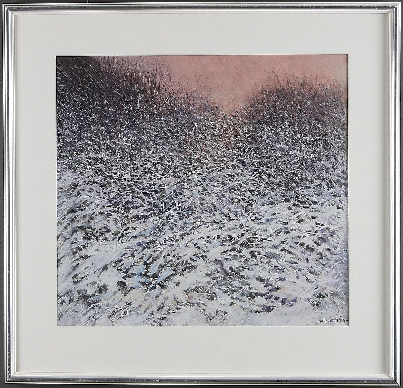 GÖSTA HEDSTRÖM. "Första snön över riplandet", pastell, signerad.