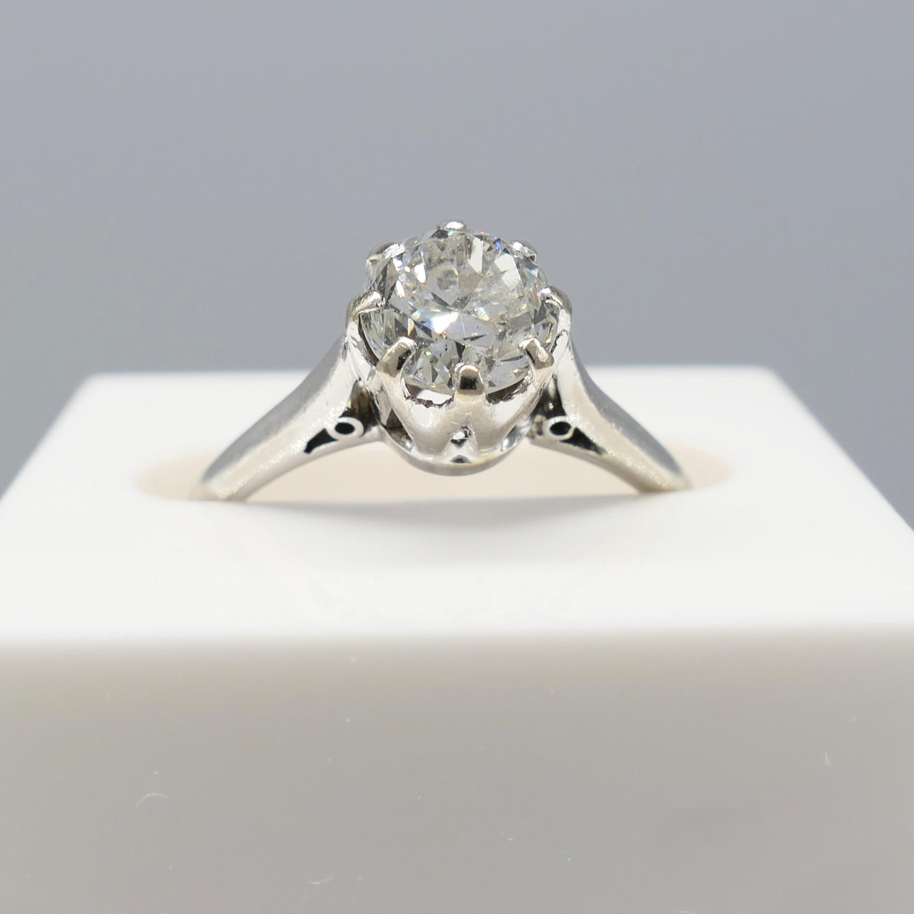 1.00CT OLD CUT DIAMOND solitaire ring.